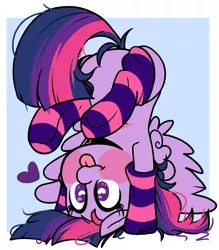 Size: 2499x2852 | Tagged: safe, artist:befishproductions, derpibooru import, twilight sparkle, twilight sparkle (alicorn), alicorn, pony, clothes, cute, female, heart, heart eyes, mare, socks, solo, spread wings, striped socks, tongue out, twiabetes, wingding eyes, wings
