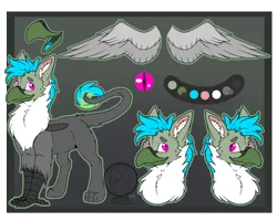 Size: 2500x2000 | Tagged: safe, alternate version, artist:amura-of-jupiter, artist:fizzwings, derpibooru import, oc, oc:fluffy (the griffon), gryphon, beak, chest fluff, fluffy, male, reference sheet, wings