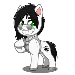 Size: 4093x4093 | Tagged: safe, artist:jcosneverexisted, derpibooru import, oc, oc:alexander, unofficial characters only, pony, my little pony: pony life, clothes, glasses, male, muscles, pose, simple background, smiling, solo, stallion, transparent background