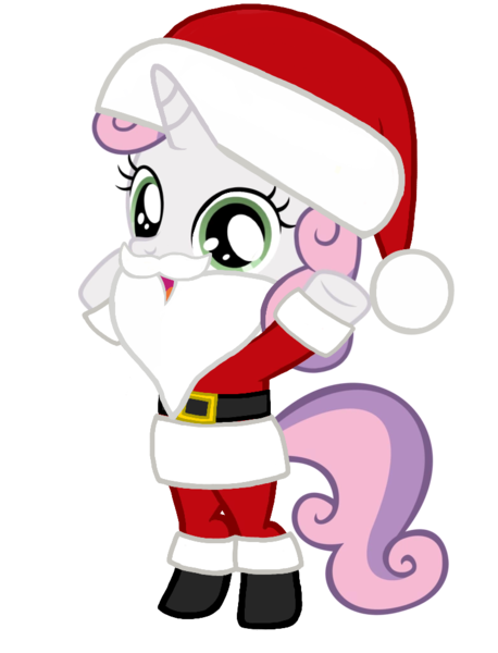 Size: 782x1024 | Tagged: artist needed, safe, derpibooru import, sweetie belle, pony, unicorn, belt, bipedal, boots, christmas, clothes, costume, cute, diasweetes, fake beard, female, filly, hat, holiday, horn, image, looking at you, open mouth, png, santa beard, santa claus, santa costume, santa hat, shoes, simple background, solo, standing, sweetie claus, transparent background, vector