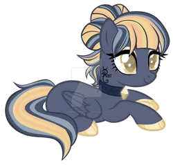 Size: 1280x1222 | Tagged: safe, artist:magicdarkart, derpibooru import, oc, pegasus, pony, base used, choker, deviantart watermark, female, mare, obtrusive watermark, prone, simple background, solo, transparent background, watermark