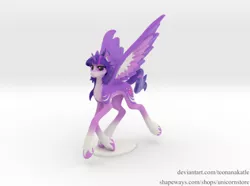 Size: 710x528 | Tagged: safe, artist:teonanakatle, derpibooru import, twilight sparkle, twilight sparkle (alicorn), alicorn, pony, 3d, alternate design, female, figurine, mare, solo, unshorn fetlocks