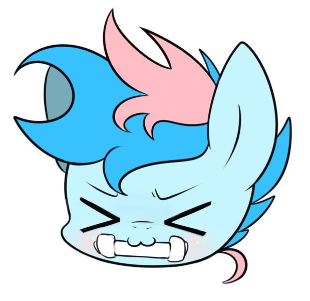 Size: 1486x1441 | Tagged: artist:maren, bone, derpibooru import, emote, head, oc, oc:blue chewings, safe, simple background, solo, transparent background