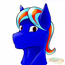 Size: 1280x1280 | Tagged: artist:irli_and_stripes, blue fur, derpibooru import, head, male, oc, oc:hellfire, pegasus, red eyes, safe