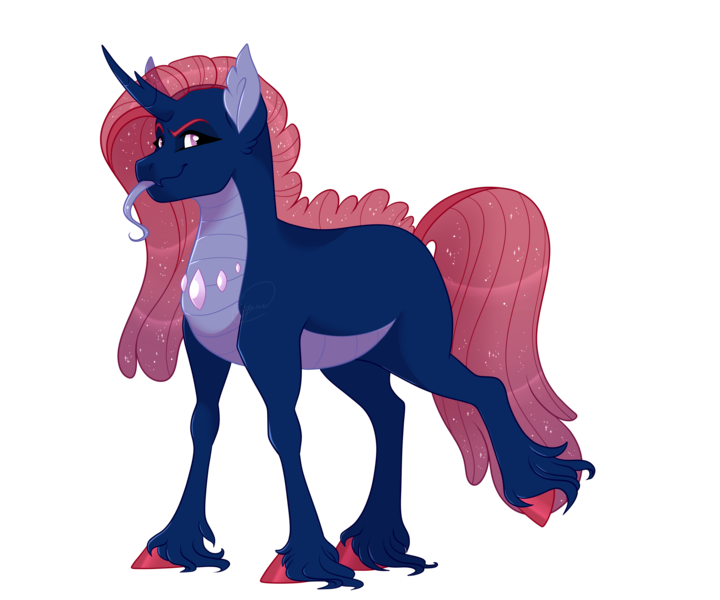 Size: 3000x2500 | Tagged: safe, artist:gigason, derpibooru import, oc, unnamed oc, unofficial characters only, changepony, hybrid, adoptable, female, image, interspecies offspring, offspring, parent:pharynx, parent:trixie, parents:phartrix, png, simple background, solo, tongue out, transparent background, unshorn fetlocks