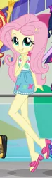 Size: 601x2038 | Tagged: safe, derpibooru import, screencap, fluttershy, sci-twi, sunset shimmer, twilight sparkle, equestria girls, equestria girls series, spring breakdown, spoiler:eqg series (season 2), adorasexy, boat, clothes, cropped, cropped screencap, cute, feet, geode of fauna, geode of telekinesis, legs, lip bite, looking at you, magical geodes, offscreen character, sandals, sexy, shorts, shyabetes, sleeveless, smiling