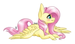 Size: 600x356 | Tagged: safe, artist:blitsazalisdash, artist:margo24, derpibooru import, fluttershy, pegasus, pony, blushing, collaboration, cute, female, mare, outline, profile, prone, shyabetes, simple background, solo, spread wings, transparent background, wings