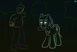 Size: 855x577 | Tagged: semi-grimdark, artist:quint-t-w, derpibooru import, lyra heartstrings, oc, human, pony, unicorn, cartoon physics, cartoon violence, glee, gradient background, hand, happy, human and pony, minimalist, modern art, old art, severed arm, shocked, that pony sure does love hands