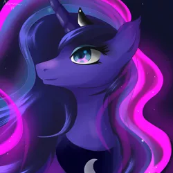 Size: 2250x2250 | Tagged: artist:mricantdraw, bust, derpibooru import, princess luna, safe, solo