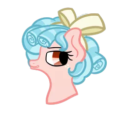 Size: 1920x1920 | Tagged: artist:embroidered equations, blue mane, bow, commission, cozy glow, derpibooru import, freckles, pegasus, pink coat, red eyes, ribbon, safe, solo, two toned mane