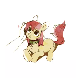 Size: 1946x2000 | Tagged: safe, artist:dearmary, derpibooru import, roseluck, earth pony, human, pony, chest fluff, collar, cute, cuteluck, disembodied hand, ear fluff, female, fluffy, hand, mare, offscreen character, offscreen human, pet collar, pet tag, petting, pony pet, prone, rosepet, simple background, sketch, smiling, solo, white background