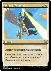 Size: 375x523 | Tagged: artist:hydrusbeta, ccg, derpibooru import, edit, laser, magic the gathering, princess celestia, safe, solo, trading card, trading card edit