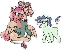 Size: 995x803 | Tagged: artist:kindheart525, beard, derpibooru import, donkey, facial hair, glasses, hybrid, kindverse, mule, oc, oc:amphritite, oc:chelsea, oc:solomon, offspring, parent:moondancer, parent:oc:honeycrisp, parent:oc:solomon, parents:oc x oc, pegamule, safe, simple background, transparent background