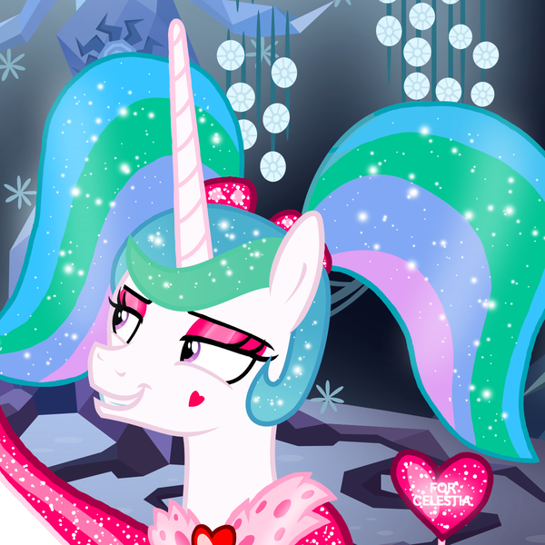 Size: 1200x1200 | Tagged: alicorn, artist:katya, artist:sollace, cute, derpibooru import, edit, editor:katya, heart, hearts and hooves day, holiday, princess celestia, safe, sparkles, valentine's day