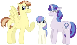 Size: 1969x1162 | Tagged: safe, artist:kindheart525, derpibooru import, oc, oc:beryl, oc:indigo dreams, oc:star shooter, unofficial characters only, pegasus, pony, unicorn, kindverse, adopted offspring, blind, depressed, dreamcatcher, offspring, offspring's offspring, parent:marble pie, parent:oc:indigo dreams, parent:oc:star shooter, parent:street rat, parent:teddie safari, parents:oc x oc, pregnant, simple background, solo, toddler, transparent background
