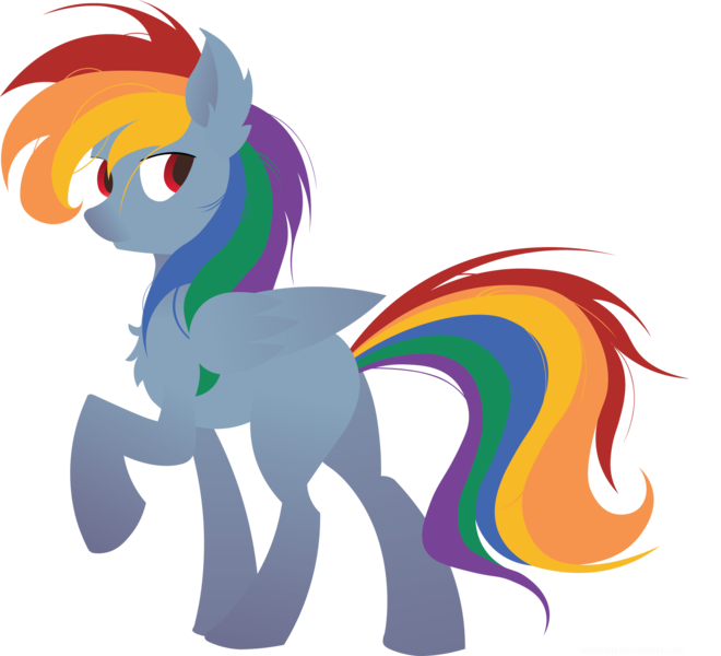 Size: 2569x2335 | Tagged: safe, artist:simonk0, derpibooru import, rainbow dash, pegasus, pony, female, folded wings, looking back, mare, raised hoof, simple background, solo, transparent background, wings