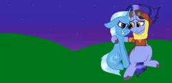 Size: 1280x625 | Tagged: artist:lightningbolt39, derpibooru import, female, hoo'far, male, safe, shipping, straight, trixfar, trixie