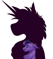 Size: 1800x2000 | Tagged: safe, artist:parrpitched, deleted from derpibooru, derpibooru import, neon lights, rising star, oc, oc:soulful sonata, unofficial characters only, pony, bust, offspring, parent:neon lights, parent:oc:aria cappella, parents:canon x oc, portrait, silhouette, simple background, transparent background