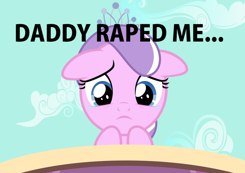 Size: 1600x1132 | Tagged: semi-grimdark, suggestive, derpibooru import, edit, edited screencap, screencap, diamond tiara, pony, crusaders of the lost mark, abuse, background pony strikes again, caption, cropped, crying, female, filly, image macro, implied filthy rich, implied foalcon, implied incest, implied rape, implied sex, sad, solo, text, tiarabuse