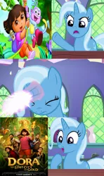 Size: 640x1080 | Tagged: all bottled up, artist:mega-poneo, derpibooru import, dora and the lost city of gold, dora the explorer, exploitable meme, meme, safe, trixie, trixie fixing meme