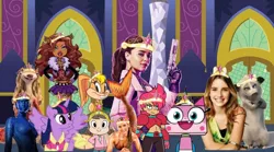 Size: 1280x713 | Tagged: alicorn, big crown thingy, carla castañeda, clothes, coronation dress, crossover, derpibooru import, dress, element of magic, jewelry, regalia, safe, twilight's castle, twilight sparkle, twilight sparkle (alicorn), voice actor joke, wat