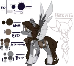 Size: 2574x2330 | Tagged: safe, artist:mcwolfity, deleted from derpibooru, derpibooru import, oc, unofficial characters only, pegasus, pony, bag, braid, bust, female, freckles, lineart, mare, palindrome get, parents:oc x oc, pegasus oc, reference sheet, saddle bag, simple background, text, transparent background, wings