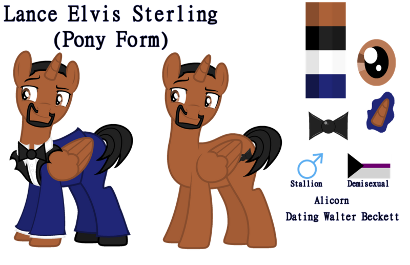 1827088 - safe, artist:clawort-animations, artist:katnekobase, derpibooru  import, ponified, alicorn, pony, alicornified, base used, beard, bowtie,  clothes, demisexual, demisexual pride flag, facial hair, lance sterling,  male, pride, pride flag, race ...