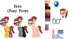 Size: 1024x566 | Tagged: safe, artist:clawort-animations, artist:elementbases, derpibooru import, ponified, earth pony, pony, base used, clothes, eyes (spies in disguise), female, glasses, headband, mare, pants, polysexual, polysexual pride flag, pride, pride flag, reference sheet, shirt, shoes, simple background, spies in disguise, transparent background
