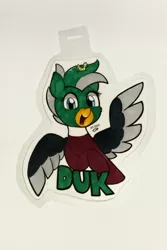 Size: 2000x3000 | Tagged: artist:taurson, badge, bird, con badge, cute, derpibooru import, duck, oc, oc:duk, pegaduck, quak, safe, wing wave