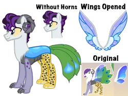 Size: 4500x3375 | Tagged: artist:avatarmicheru, derpibooru import, draconequus, high res, horns, hybrid, interspecies offspring, male, oc, oc:oddity, offspring, parent:discord, parent:rarity, parents:raricord, peacock feathers, peacock tail, ram horns, safe, simple background, solo, transparent background, unofficial characters only