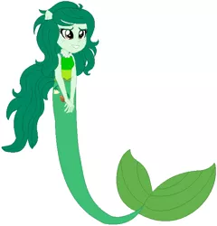 Size: 582x606 | Tagged: safe, artist:selenaede, artist:user15432, derpibooru import, wallflower blush, mermaid, equestria girls, base used, clothes, fins, green tail, jewelry, mermaid tail, mermaidized, necklace, pearl necklace, ponied up, smiling, species swap, tail