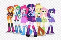 Size: 880x584 | Tagged: safe, derpibooru import, applejack, fluttershy, pinkie pie, rainbow dash, rarity, sci-twi, sunset shimmer, twilight sparkle, equestria girls, boots, clothes, compression shorts, cowboy hat, denim skirt, freckles, hat, high heel boots, humane five, humane seven, humane six, leg warmers, miniskirt, photo, pleated skirt, shoes, shorts, skirt, socks, stetson