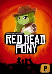 Size: 842x1200 | Tagged: safe, artist:almond evergrow, derpibooru import, oc, oc:lief, pegasus, pony, best pone, cowboy hat, cowgirl, female, front cover, game cover, gun, hat, mare, parody, pone, red dead redemption, red dead redemption 2, rockstar, rockstar games, weapon, western