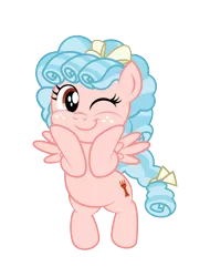 Size: 2196x2894 | Tagged: safe, artist:aleximusprime, derpibooru import, cozy glow, pegasus, pony, bow, chubby, chubby cheeks, cozybetes, cute, eyelashes, female, filly, foal, freckles, grin, hair bow, high res, hooves on cheeks, looking at you, one eye closed, simple background, smiling, smiling at you, solo, spread wings, tail bow, transparent background, vector, weapons-grade cute, wings, wink