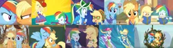 Size: 3026x835 | Tagged: safe, derpibooru import, screencap, applejack, rainbow dash, earth pony, pegasus, pony, a queen of clubs, accountibilibuddies, blue crushed, buckball season, eqg summertime shorts, equestria girls, equestria girls series, fall weather friends, non-compete clause, raise this roof, teacher of the month (episode), triple pony dare ya, spoiler:choose your own ending (season 2), spoiler:eqg series (season 2), spoiler:interseason shorts, accountibilibuddies: rainbow dash, autumn, book, boop, broken hand, buckball uniform, choose your own ending (season 1), clothes, collage, constructive criticism: rainbow dash, fall formal outfits, female, friends, friendship, implied appledash, implied lesbian, implied shipping, laughing, leaves, messy mane, noseboop, running of the leaves, shipping fuel, shorts, surfboard, surfing, teacher of the month