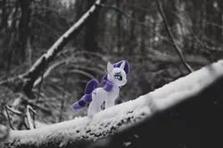 Size: 5100x3400 | Tagged: safe, artist:plastikdarling, derpibooru import, rarity, pony, unicorn, irl, photo, plushie, snow, solo, winter