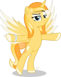 Size: 2350x2939 | Tagged: safe, artist:arifproject, derpibooru import, oc, oc:favourite, ponified, alicorn, pony, derpibooru, alicorn oc, bipedal, bracelet, derpibooru ponified, horn, jewelry, meta, simple background, solo, spread wings, standing, t pose, transparent background, wings