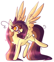 Size: 2288x2621 | Tagged: safe, artist:mcwolfity, deleted from derpibooru, derpibooru import, oc, oc:lessi, unofficial characters only, pegasus, pony, female, grin, mare, messy mane, pegasus oc, simple background, smiling, solo, transparent background, wings