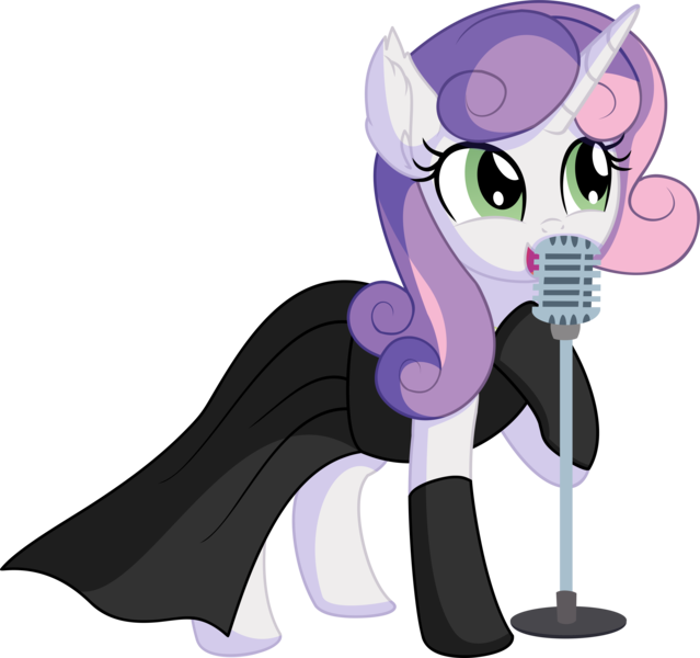 Size: 6776x6363 | Tagged: safe, artist:cyanlightning, derpibooru import, sweetie belle, pony, unicorn, .svg available, absurd resolution, audrey hepburn, beautiful, black dress, breakfast at tiffany's, clothes, cute, diasweetes, dress, elegant, evening gloves, female, gloves, gown, holly golightly, jewelry, jewels, little black dress, long gloves, mare, microphone, older, older sweetie belle, simple background, singing, smiling, solo, svg, transparent background, vector