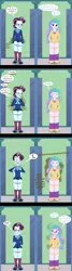 Size: 2000x7500 | Tagged: suggestive, artist:lightning_musicwave, derpibooru import, princess celestia, principal abacus cinch, equestria girls, friendship games, bathroom, but why, clothes, comic, commission, duo, duo female, fart, fart fetish, farting contest, female, females only, fetish, implied scat, panties, panties pulled down, poop, pooping, principal celestia, solar wind, speech bubble, toilet, underwear