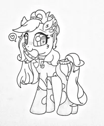 Size: 2371x2879 | Tagged: suggestive, artist:fireworks sea, derpibooru import, oc, oc:fireworks sky, unofficial characters only, earth pony, pony, clothes, earth pony oc, heart, heart eyes, looking at you, solo, traditional art, wingding eyes