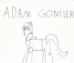 Size: 3022x2556 | Tagged: safe, alternate version, artist:undeadponysoldier, derpibooru import, ponified, pony, adam gontier, angry, clothes, jacket, leather jacket, lineart, male, pencil drawing, signature, singer, solo, stallion, three days grace, traditional art