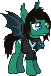 Size: 880x1309 | Tagged: safe, artist:lightningbolt, derpibooru import, ponified, bat pony, pony, .svg available, bat ponified, bat wings, bring me the horizon, camera, clothes, ear fluff, fangs, male, race swap, shirt, simple background, slit eyes, smiling, solo, stallion, standing, svg, t-shirt, tom sykes, transparent background, vector, wings