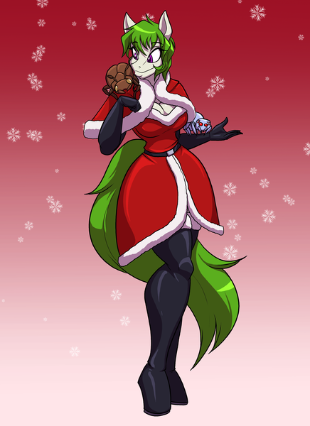 Size: 2400x3300 | Tagged: safe, artist:toughset, derpibooru import, oc, oc:glimmer, oc:hersh, oc:maple glaze, anthro, arachnid, beetle, earth pony, insect, original species, spider, clothes, crystal jumping spider, evening gloves, female, festive, gloves, long gloves, mare, socks, thigh highs