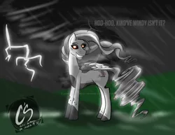 Size: 1280x990 | Tagged: artist:johnathon-matthews, derpibooru import, deviantart watermark, lightning, obtrusive text, obtrusive watermark, oc, oc:tornado, pegasus, rain, safe, solo, stormy weather, tornado, watermark