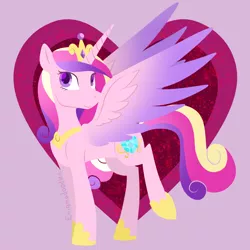 Size: 900x900 | Tagged: safe, artist:enigmadoodles, derpibooru import, princess cadance, alicorn, pony, heart, smiling, solo