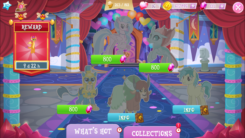 Size: 1280x720 | Tagged: safe, derpibooru import, gallus, ocellus, sandbar, silverstream, smolder, yona, pony, the last problem, collection, gameloft, gem, older, older gallus, older ocellus, older sandbar, older silverstream, older smolder, older student six, older yona, royal guard gallus, student six