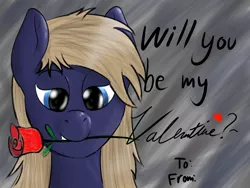 Size: 1600x1200 | Tagged: safe, artist:kalashnikitty, derpibooru import, oc, pony, bedroom eyes, cute, flower, flower in mouth, holiday, male, mouth hold, rose, rose in mouth, stallion, valentine's day, valentine's day card