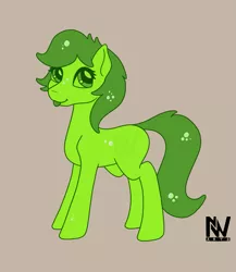 Size: 1179x1360 | Tagged: safe, artist:nightwind-arts, derpibooru import, oc, oc:wiggle, unofficial characters only, goo, goo pony, original species, pony, :p, bubble, female, green slime, mare, simple background, slime, slimepony, solo, standing, tongue out, transluscent