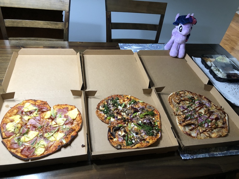 Size: 4032x3024 | Tagged: safe, derpibooru import, twilight sparkle, twilight sparkle (alicorn), alicorn, pony, 4de, female, food, ham, heart, holiday, mare, meat, otaku date, pineapple, pineapple pizza, pizza, plushie, valentine's day, waifu dinner